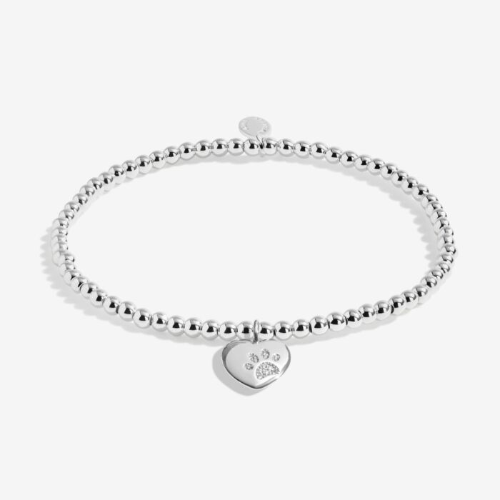 Joma Jewellery A Little 'Pets Leave Pawprints On Our Hearts' Bracelet In Silver Plating